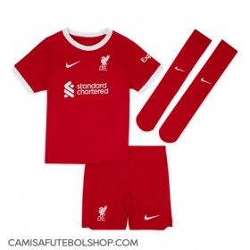 Camisa de time de futebol Liverpool Mohamed Salah #11 Replicas 1º Equipamento Infantil 2023-24 Manga Curta (+ Calças curtas)